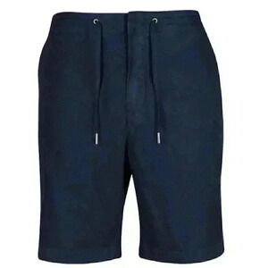 Barbour Men's City Navy Linen Cotton Mix Shorts SIZE-38